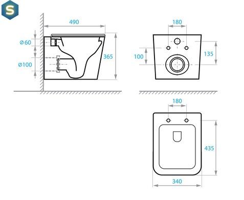 Унитаз подвесной Koller Pool Trend с сиденьем Soft-close смыв Tornado TR-0490-RQ, Белый