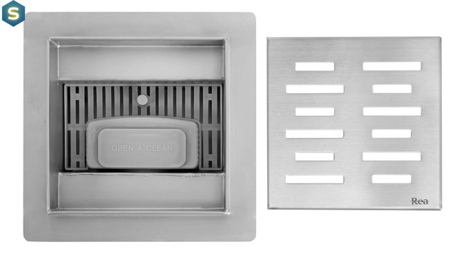 Трап для душа Rea Line 12x12 nickiel brushed REA-G6204
