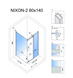 Душевая кабина Rea Nixon 80x140 L chrome REA-K5010 + REA-K5006, Хром, Левая, прозрачный, хром