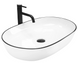 Умывальник Rea Cleo 61 накладной white black edge REA-U6210, Белый