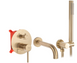 Змішувач для ванни Rea Lungo + Box прихованого монтажу brushed gold REA-B7503, Золотий