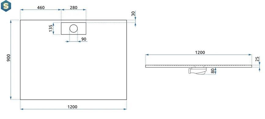 Душевой поддон Rea Bazalt 90x120 long white REA-K3322, Белый