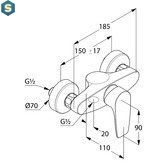 Смеситель для душа Kludi Pure&Solid 348410575, Хром