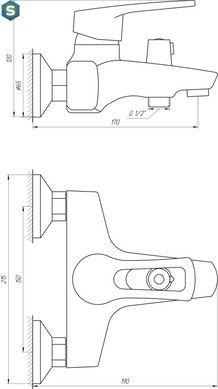 Смеситель для ванны Domino Sirius DSV-102NE, Хром