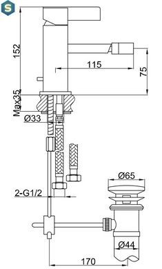Змішувач для біде Kohlman Dexame chrome QB130D, Хром