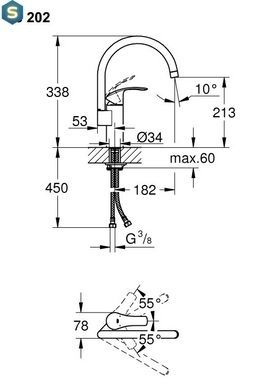 Змішувач для кухні Grohe Eurosmart 33202002