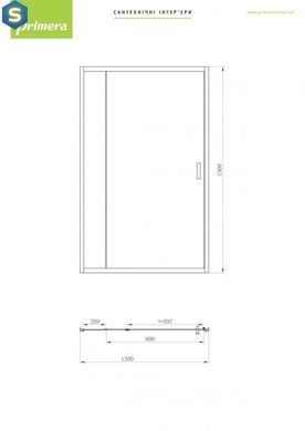 Душові двері Primera Frame 120 см SDC1212, прозорий, хром