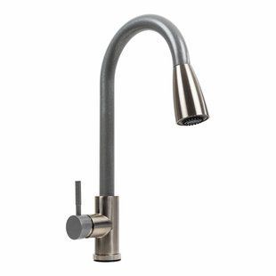 Смеситель для кухни с выдвижным изливом Platinum KT 8203 (8614) серый муссон, Каппучино