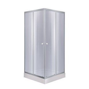 Душова кабіна Lidz Wawel SC90x90.SAT.LOW.GR, скло тон. 4 мм + Lidz Душовий піддон Kapielka ST90x90x14, Хром матовий, Універсальна, тонованний
