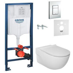 Комплект инсталляция Grohe Rapid SL 38772001+ унитаз подвесной Roca Meridian A34H240000 с сидением Soft Close