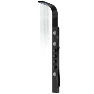Душевая панель Corsan Snake black LED S002MBLLED, Черный матовый