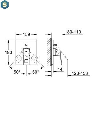 Смеситель скрытого монтажа Grohe Eurocube 19896000
