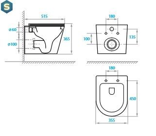 Унитаз подвісний Koller Pool Grace з сидінням Soft-close змив Торнадо GR-0515-RQ, Білий