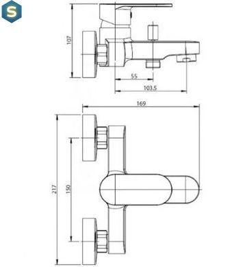 Смеситель для ванны Koller Pool Round Arc RA0100, Хром