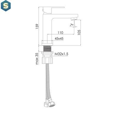 Змішувач для умивальника Imprese Karlov 25 мм black matt f03507610AA, Черный матовый