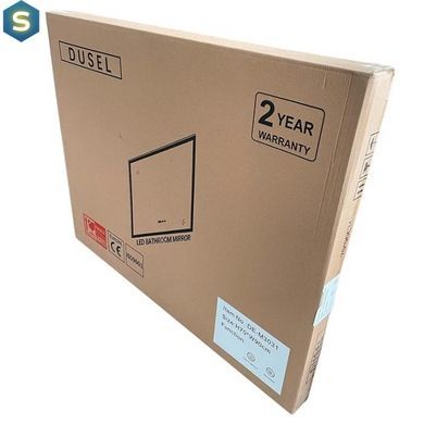 Зеркало Dusel Led DE-M2071D Black кругле 80x80 см сенсорне включення + підігрів+годинник/темп, Чорний/золото
