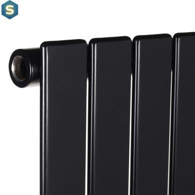 Дизайнерский радиатор Betatherm Blende 1 H-1400 мм, L-394 мм нижнее подключение B2V 1140/07 RAL9005M 99, Черный матовый