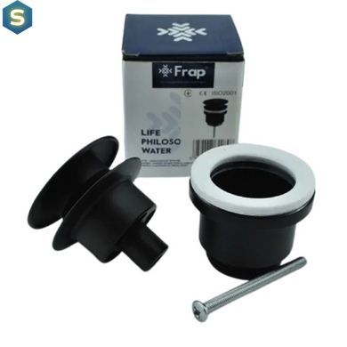 Донний клапан Frap F62-7 натискний, 1 1/4", чорний, Черный матовый