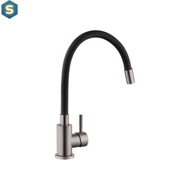 Змішувач для кухні Kroner KRP Edelstahl Klassisch - PVD035BLK, Чорний/золото