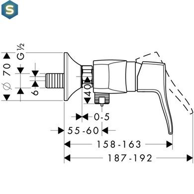 Змішувач для душу Hansgrohe Metris Classic 31672000