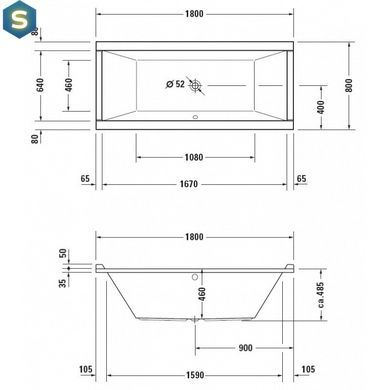 Ванна акрилова Duravit Starck 180x80 700338