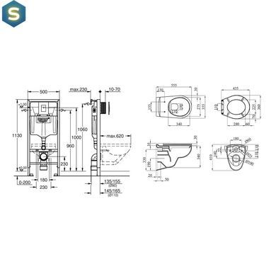 Комплект 4 в 1: Інсталяція Grohe Rapid SL 3 в 1 38772001 + Унітаз безободковий Kroner Oker WHI533536 RIMLESS з сидінням Slim Duroplast / Soft-close / Quick relase KO533536WHIR (38772001KO533536)