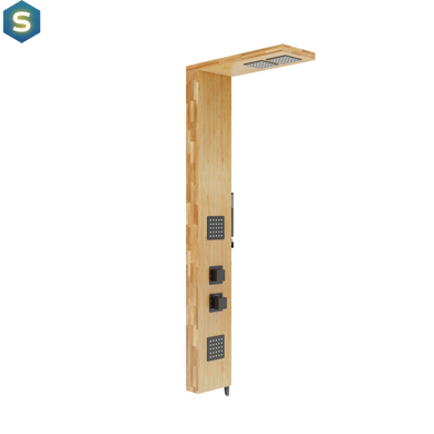 Душевая панель Corsan Basti bamboo black с термостатом B002TBL, Дуб