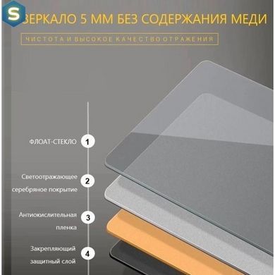 Зеркало Dusel Led DE-M2071D Black кругле 80x80 см сенсорне включення + підігрів+годинник/темп, Чорний/золото
