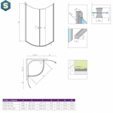 Душевая кабина Radaway EOS PDD 100x100x197 37623-01-01N