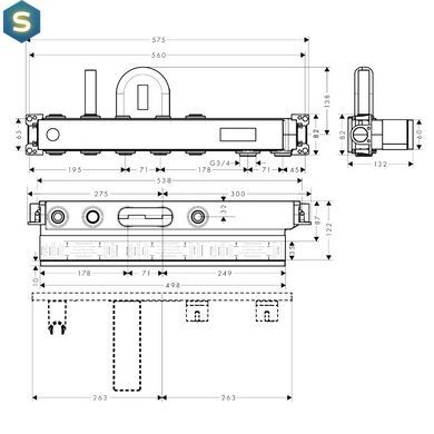 Прихована частина змішувача для ванни Hansgrohe RainSelect 15314180