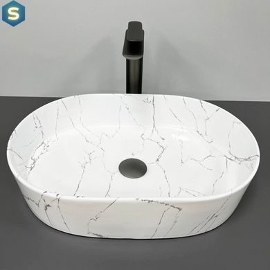 Умивальник (раковина) VBI VERONA 50 MARMO GLOSSY накладний, Мармур