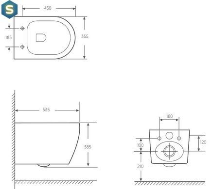 Унитаз подвесной Volle Solo 2.0 vortice сиденье duroplast, white 1310.001000, Белый