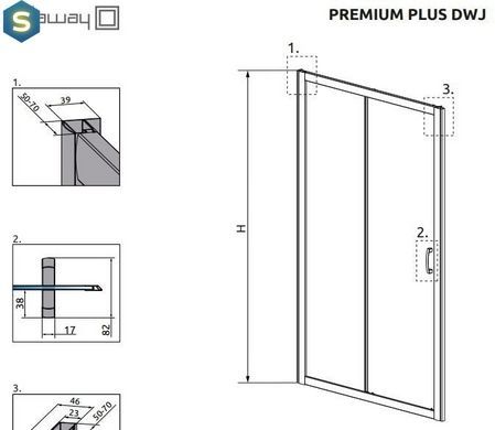 Душевая дверь Radaway Premium Plus DWJ 110 см стекло фабрик 33302-01-06N