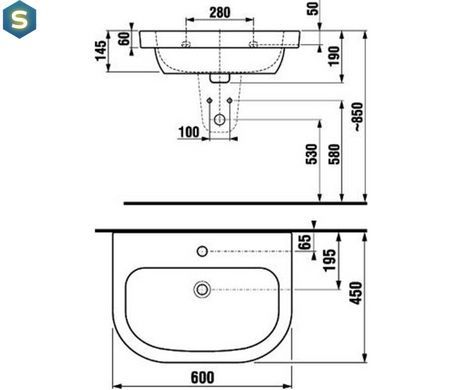 Умывальник Jika Olymp Deep 60x45 H8126130001041, Белый