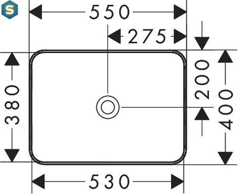 Умивальник накладний без переливу hansgrohe Xuniva Q 60168450
