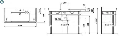 Умивальник Laufen Pro 105x48 H8139580001041, Білий