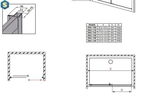 Душевая дверь Radaway Premium Plus DWJ 110 см стекло фабрик 33302-01-06N