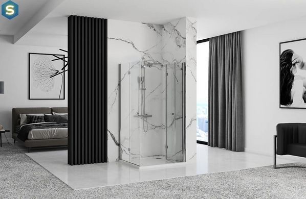 Душова кабіна Rea Fold N2 100x110 chrome REA-K7439 + REA-K7438, Хром, Універсальна, прозорий, хром