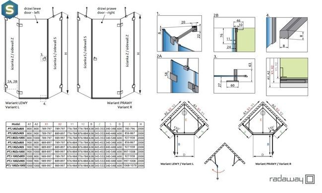 Душова кабіна Radaway Essenza Pro PTJ 90x90x200 10100000-01-01L+10100200-01-01