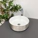 Умивальник (раковина) VBI PRATO SILVER WHITE накладний, Сріблястий
