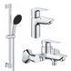 Набір змішувачів 3 в 1 для ванної кімнати Grohe QuickFix StartEdge S-Size UA202501SE, Хром