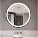 Зеркало Dusel Led DE-M2071D Black кругле 80x80 см сенсорне включення + підігрів+годинник/темп, Чорний/золото