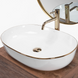 Умывальник Rea Cleo 61 подвесной white gold edge REA-U6211, Белый