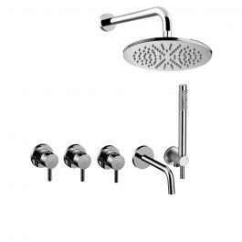 Душова система прихованого монтажу Paffoni Shower з виливом та верхнім душем &Oslash;225 мм chrome KITLIG011CR/225, Хром