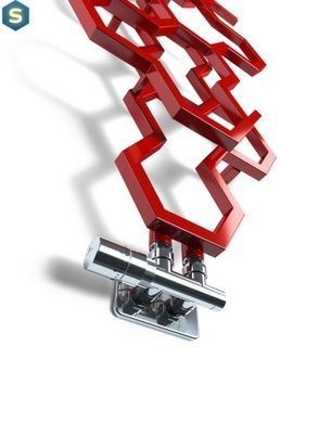 Набір вентилів Terma інтегрований термостатичний кутовий правий хром WRZT5G2-CR, Хром