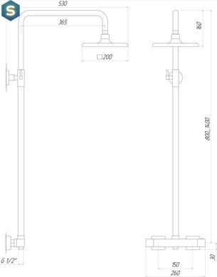 Душевая система Globus Lux GLM-0040T, Хром