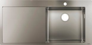 Кухонная мойка Hansgrohe S71 S715-F450 сталь stainless steel 43306800, Нержавеющая сталь