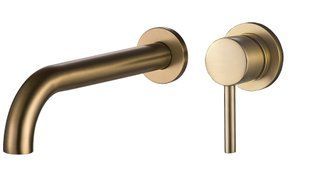 Смеситель для раковины VBI Milano Long brushed gold скрытого монтажа VBI-050103BG, Золотой