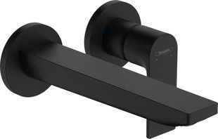 Смеситель для умывальника Hansgrohe Rebris E со стены скрытый монтаж 200 мм Matt Black 72568670