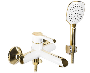 Смеситель для ванны Rea Melia white gold настенный с изливом REA-B2710, Белый